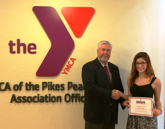 Kaylee Marquez recieves the 2014 YMCA James D. Berwick Scholarship