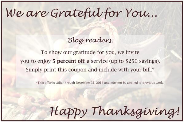 Image of Thanksgiving 2013 Blog Offer